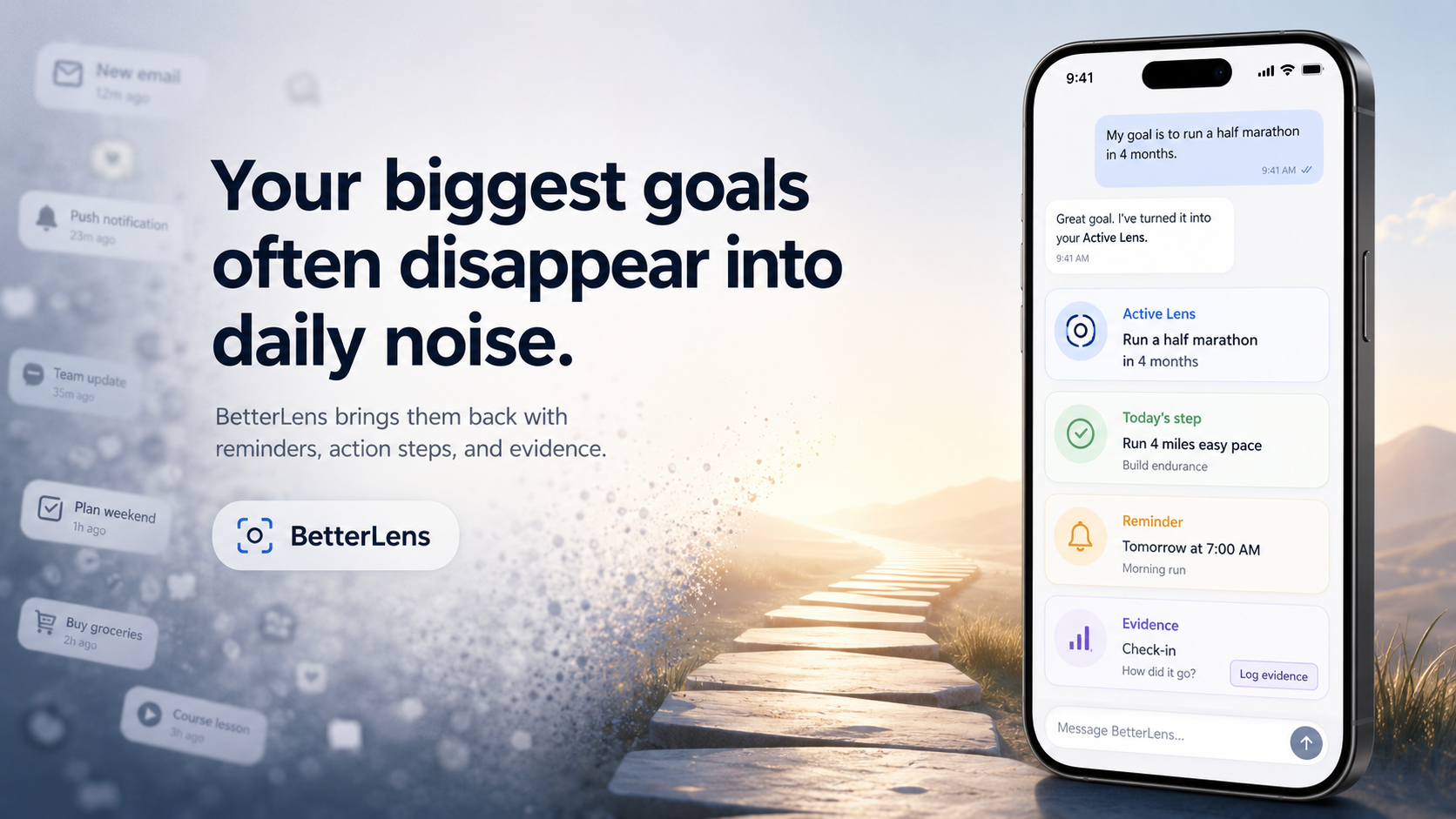 I built an app because my biggest goals kept disappearing into daily noise logo